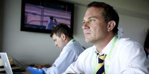 Slater sitting alongside Mark Taylor in the commentary box. Slater was widely regarded as an energetic,insightful commentator,but struggled with alcohol use and accountability.