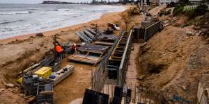 Construction begins on northern beaches sea wall despite ‘vexed’ funding issues