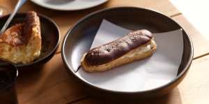 The yuzu eclair at Three Blue Ducks in Bellingen uses miso made by Ziggy’s Wildfoods. 