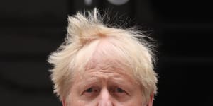 Boris Johnson announces his resignation outside No 10 Downing St on Thursday.