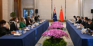 The room at Diaoyutai State Guesthouse in Beijing where the Australia-China talks were held. 