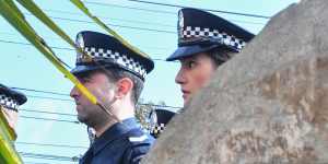 A memorial plaque for Sergeant Gary Silk and Senior Constable Rodney Miller.