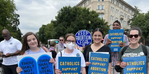 Shannon Russell and friends outside the US Supreme Court