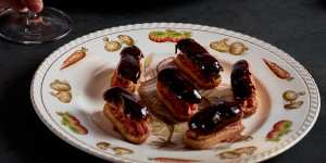 Chicken liver mousse eclairs.