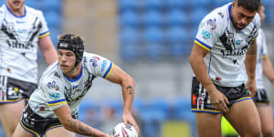 Blake Mozer in action for Souths Logan Magpies.