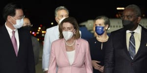 Nancy Pelosi arrives in Taipei as China sends fighter jets to the Taiwan Strait