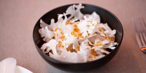 Blacklip abalone,cauliflower,koshikari rice.