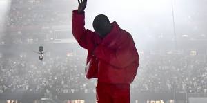 Kanye West (now known as Ye) onstage during a Donda listening event in July.