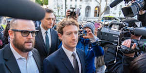 Mark Zuckerberg arrives at court in Los Angeles this year at a landmark trial over social media addiction.
