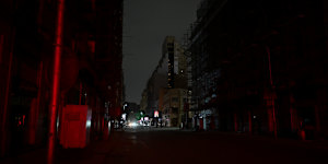 Shops are closed early downtown to conserve electricity in Cairo,Egypt.