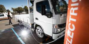 The Andrews government hopes to increase the use of electric trucks. 