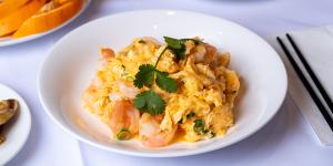 The prawn scrambled eggs at Royal Palace Seafood. 