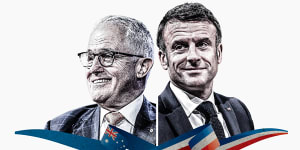 Malcolm Turnbull and Emmanuel Macron.