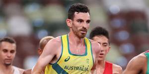 Pat Tiernan in the men’s 10,000m final on Friday.