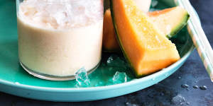 Rockmelon and pineapple fruitshake.