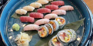 Nigiri and sushi rolls made at Nobu in Sydney.