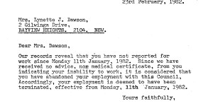 Lynette Dawson’s employment as a nurse at Warriewood Children’s Centre was terminated after she did not show up for work on Monday,January 11,1982.
