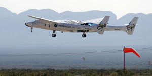 Richard Branson and his crew take off in New Mexico.