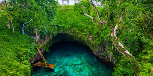 To Sua Ocean Trench,Samoa’s iconic swimming hole on Upolu island.