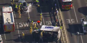 ‘Driving like a lunatic’:West Gate Bridge reopens after serious collision