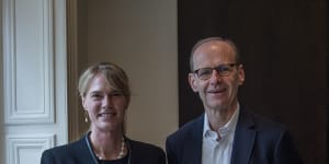 ANZ’s group executive for Austrlian retail banking Maile Carnegie,with chief executive Shayne Elliott.