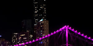 Brisbane’s Story Bridge was lit up pink in February in memory of Hannah Clarke and her children.