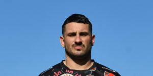 Jack Bird wears the Dragons’ Indigenous Round jersey with pride.