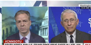 The US'leading infectious diseases expert Anthony Fauci speaking to CNN's Jake Tapper on Sunday.