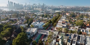 An artist’s impression of the council vision for Victoria Road,looking south-east toward the Sydney CBD.