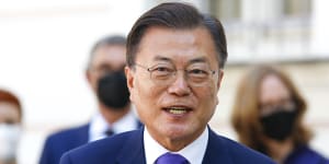 South Korea’s President Moon Jae-in will visit Australia on Sunday. 