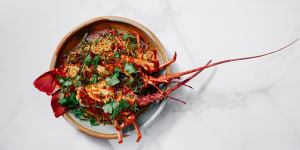 Southern rock lobster in XO chilli sauce from Donna Chang in Brisbane.