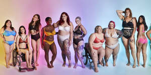 A section of the photo shoot conceived by Lori Swanton (second from right) and Jaimie Brasier (centre) of We Are Living Cute aimed at celebrating and promoting greater body diversity in advertising.