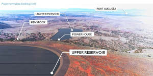 Delta Electricity’s proposed Goat Hill pumped hydro project in South Australia. 