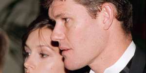 Malkah,then Kate Fischer,with James Packer in 1997.