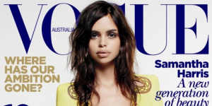 Samantha Harris on the cover of Vogue Australia in 2010.