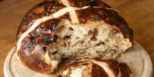 Hot cross loaf from Bourke Street Bakery.