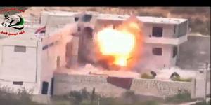 Footage supplied by the Free Syrian Army's Fursan al-Haq Brigade shows the moment of a US-supplied TOW missile's impact.