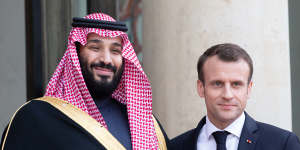 Saudi Arabia's crown prince Mohammed bin Salman and French President Emmanuel Macron.