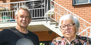 Stan Gradski,with mother Janina,found their address had already been used to apply for flood relief payments.