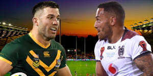 Rugby League World Cup as it happened:Addo-Carr scores sensational 95-metre try as Kangaroos thump Fiji 42-8