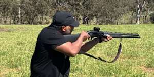 Sajid Akram conducting firearms training in late October 2025.