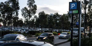 Commuters entering Tallawong car park face significant congestion.