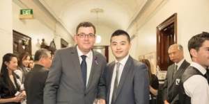 Victorian Premier Daniel Andrews with Marty Mei.