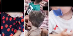 Taped mouths childcare composite