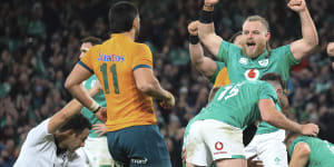 ‘It was gutsy’:Wallabies’ hearts broken again as Ireland snatch victory