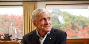 Seven West Media chairman Kerry Stokes in his Perth office.