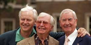 From left,Dad’s Army cast members Ian Lavender,Clive Dunn and Bill Pertwee in 1998 reunited to mark the 30th anniversary of the first broadcast of the vintage comedy.
