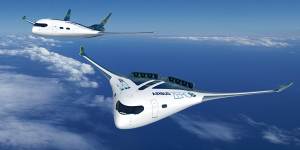 Airbus’s ZeroE MAVERIC blended wing designs.