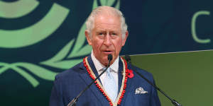 Charles,then the Prince of Wales,speaks during COP26 in Glasgow in 2021. 