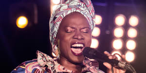 Angelique Kidjo performing live in 2019.